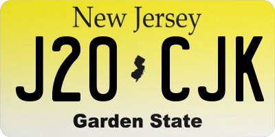 NJ license plate J20CJK