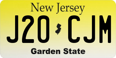NJ license plate J20CJM