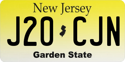 NJ license plate J20CJN