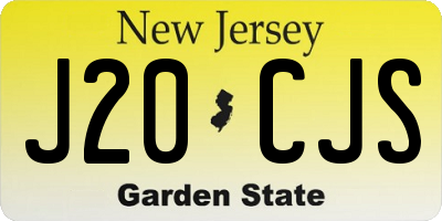 NJ license plate J20CJS