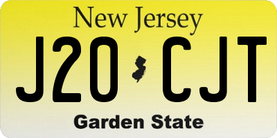 NJ license plate J20CJT