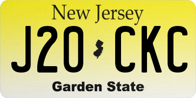 NJ license plate J20CKC