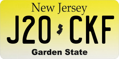 NJ license plate J20CKF