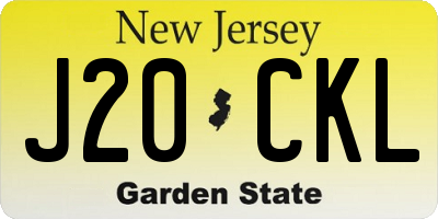 NJ license plate J20CKL