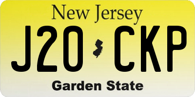 NJ license plate J20CKP
