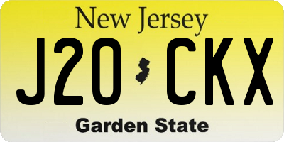 NJ license plate J20CKX
