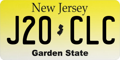 NJ license plate J20CLC