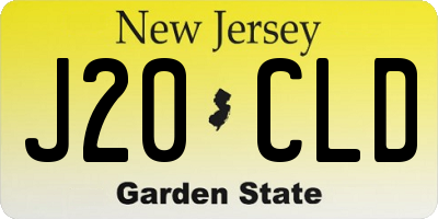 NJ license plate J20CLD