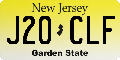 NJ license plate J20CLF