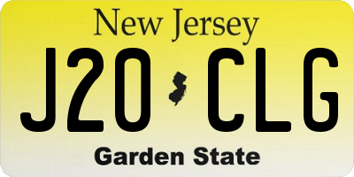 NJ license plate J20CLG