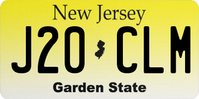 NJ license plate J20CLM