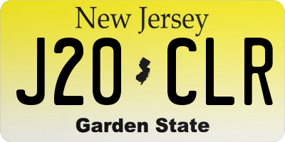 NJ license plate J20CLR