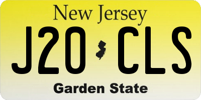 NJ license plate J20CLS