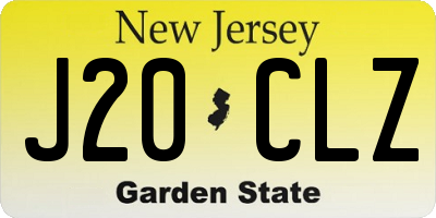 NJ license plate J20CLZ