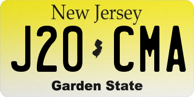 NJ license plate J20CMA