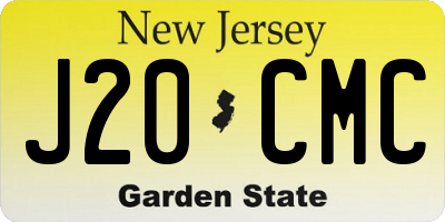 NJ license plate J20CMC