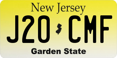 NJ license plate J20CMF
