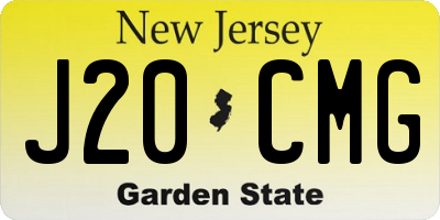 NJ license plate J20CMG