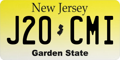 NJ license plate J20CMI