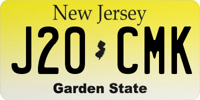 NJ license plate J20CMK