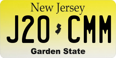 NJ license plate J20CMM