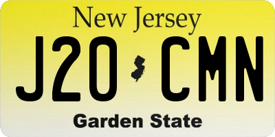 NJ license plate J20CMN