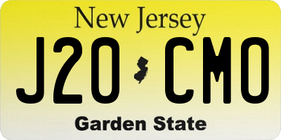 NJ license plate J20CMO