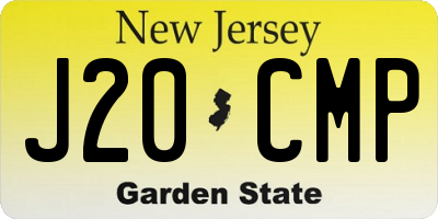 NJ license plate J20CMP
