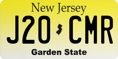 NJ license plate J20CMR