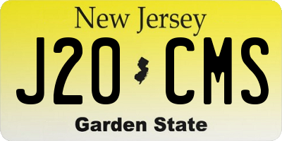NJ license plate J20CMS