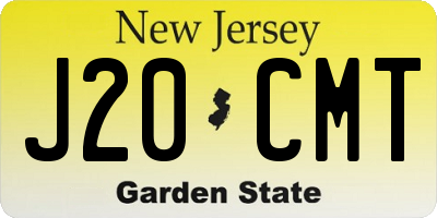 NJ license plate J20CMT