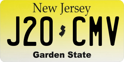 NJ license plate J20CMV