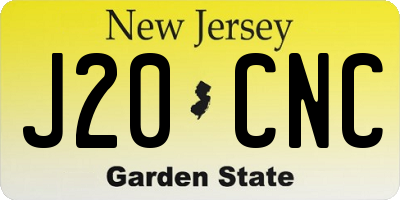 NJ license plate J20CNC