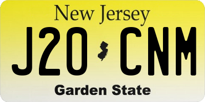NJ license plate J20CNM