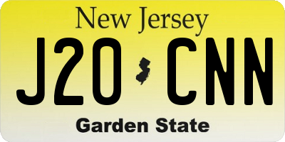 NJ license plate J20CNN