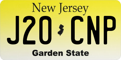 NJ license plate J20CNP