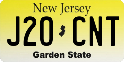 NJ license plate J20CNT