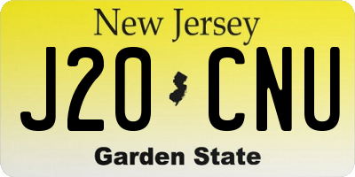 NJ license plate J20CNU