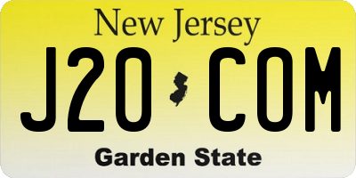 NJ license plate J20COM