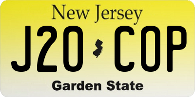 NJ license plate J20COP