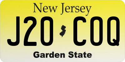 NJ license plate J20COQ