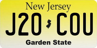 NJ license plate J20COU