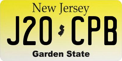 NJ license plate J20CPB