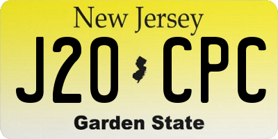 NJ license plate J20CPC