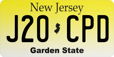 NJ license plate J20CPD