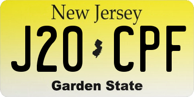 NJ license plate J20CPF