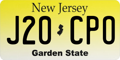 NJ license plate J20CPO