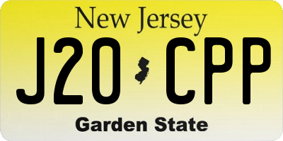 NJ license plate J20CPP
