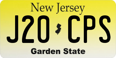 NJ license plate J20CPS