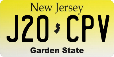 NJ license plate J20CPV